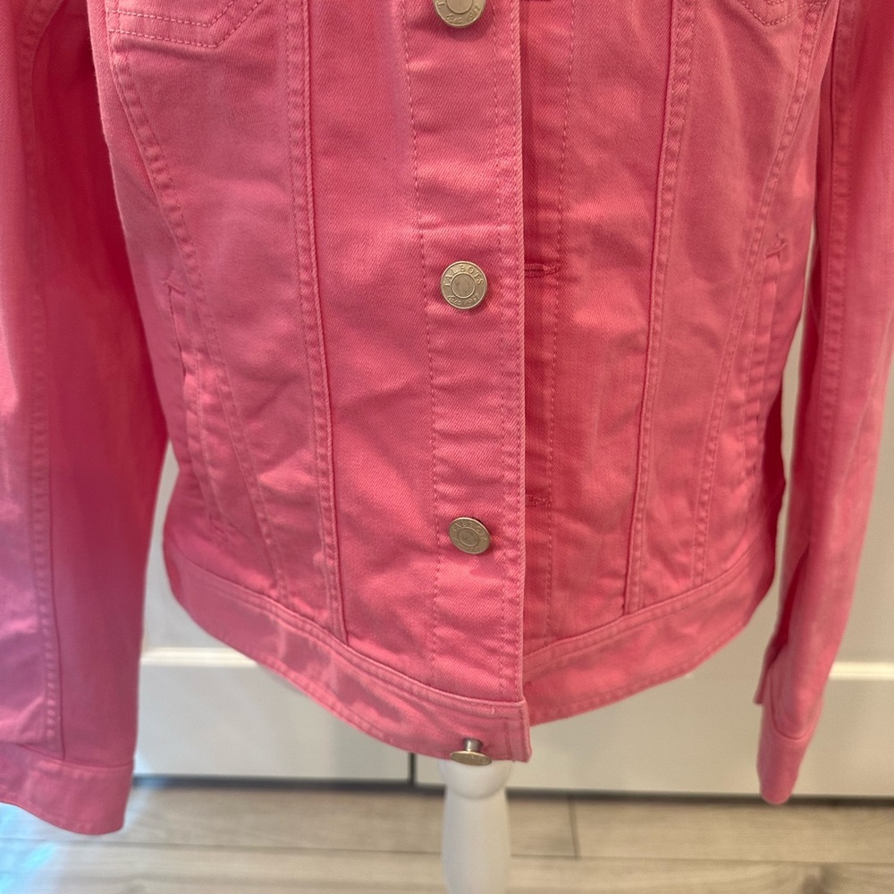 Talbots Pink Denim Jacket Sz L - Picture 8 of 16
